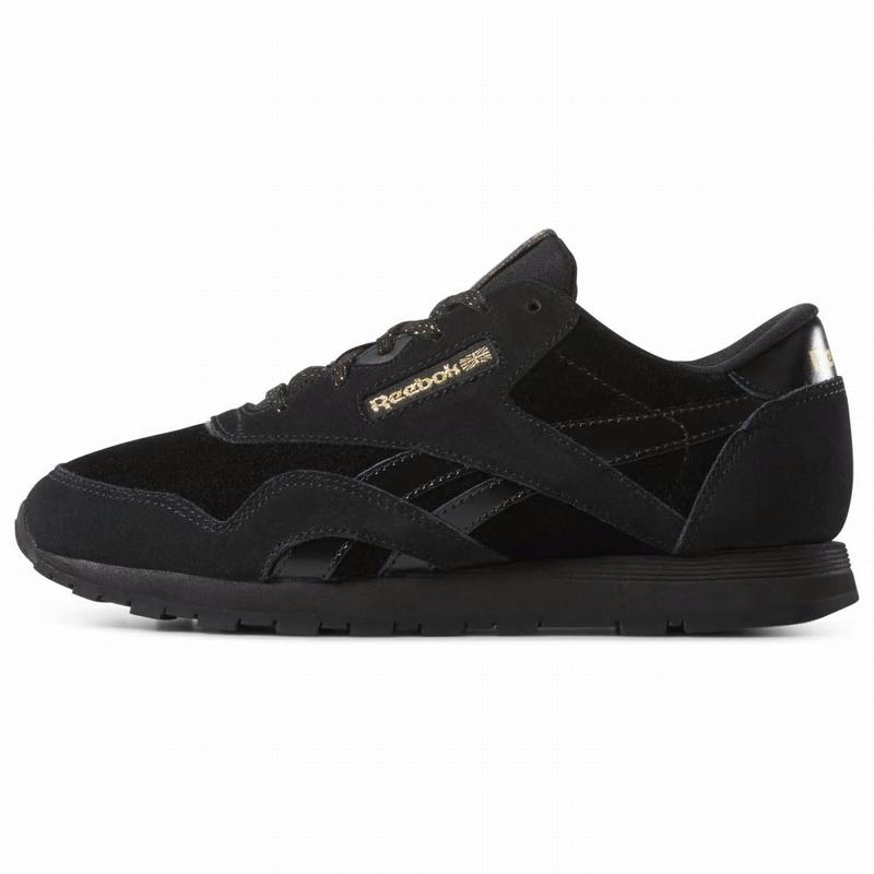 Tenisi Reebok Classic Nylon Fete Negrii/Aurii Romania IB3444NS